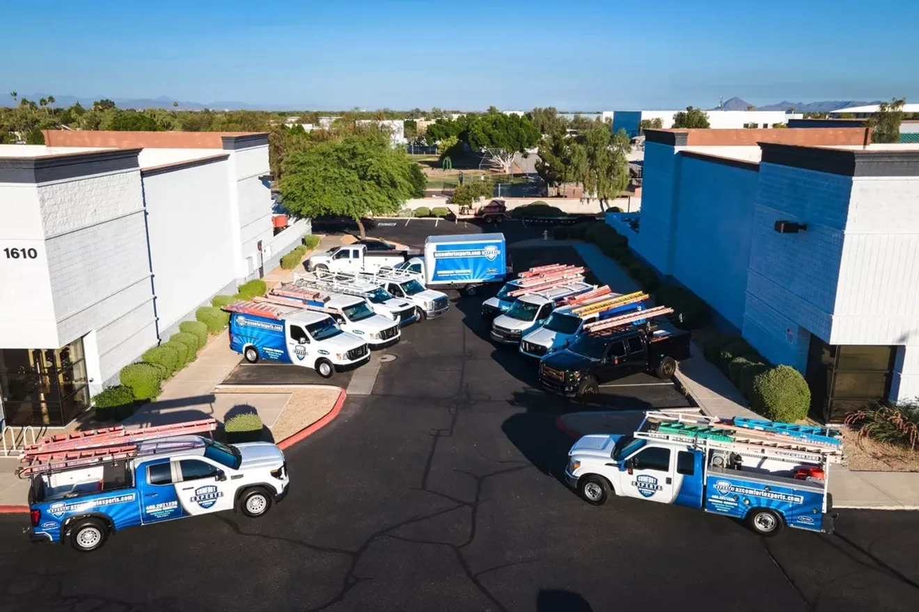 Comfort Experts service fleet assembled at the Mesa office
